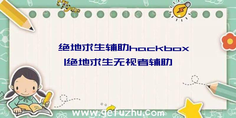 「绝地求生辅助hackbox」|绝地求生无视者辅助
